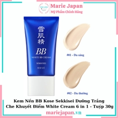 Kem Nền BB Kose Sekkisei  White Cream 6 in 1 - Nhật Bản Tuýp 30g