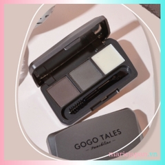 Bột Kẻ Chân Mày GOGO TALES 3 Ô Bền Màu Chống Thấm Nước Eyebrow Powder Kèm Cọ Vẽ 2 Đầu GT583