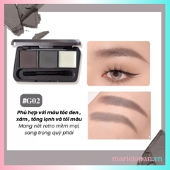 Bột Kẻ Chân Mày GOGO TALES 3 Ô Bền Màu Chống Thấm Nước Eyebrow Powder Kèm Cọ Vẽ 2 Đầu GT583