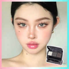 Bột Kẻ Chân Mày GOGO TALES 3 Ô Bền Màu Chống Thấm Nước Eyebrow Powder Kèm Cọ Vẽ 2 Đầu GT583