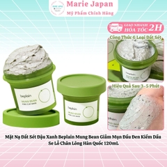 Mặt Nạ Đất Sét Đậu Xanh Beplain Mung Bean Giảm Mụn Đầu Đen Kiềm Dầu Se Lỗ Chân Lông Hàn Quốc 120mL