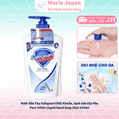Nước Rửa Tay Safeguard Nước Rửa Tay Diệt Khuẩn, Sạch Sâu Dịu Nhẹ Pure White Liquid Hand Soap Chai 450ml