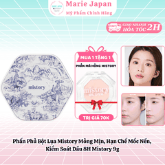 [MUA 1 TẶNG 1] Phấn Phủ Bột Lụa Mistory Mỏng Mịn, Hạn Chế Mốc Nền, Kiểm Soát Dầu 9g-TẶNG MÁ HỒNG MISTORY