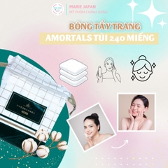 Bông Tẩy Trang Amortals Mềm Mịn Không Xơ Bông Thấm Hút Tốt An Toàn Cho Da Túi 240 Miếng