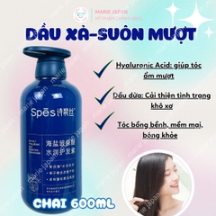 Dầu Gội Xả Spes Axit Hyaluronic Muối Biển Sạch Sâu Kiềm Dầu Dưỡng Ẩm Phục Hồi Tóc Bồng Bềnh Chai 600ml