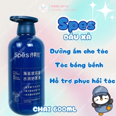 Dầu Gội Xả Spes Axit Hyaluronic Muối Biển Sạch Sâu Kiềm Dầu Dưỡng Ẩm Phục Hồi Tóc Bồng Bềnh Chai 600ml