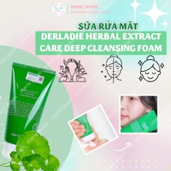 Sữa Rửa Mặt Tràm Trà Derladie Herbal Extract Care Deep Cleansing Foam Sạch Sâu Kiềm Dầu Dịu Da Hàn Quốc Tuýp 150ml