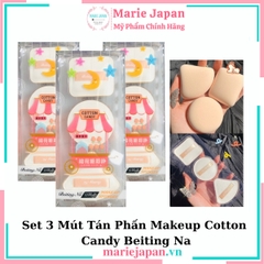 Set 3 Mút Tán Phấn Makeup Cotton Candy Beiting Na