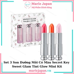 Set 3 Son Dưỡng Môi Có Màu Secret Key Sweet Glam Tint Glow Mini Kit