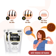 Set Gội Xả Hatomugi Botanical BIORICA Không Silicone Giảm Rụng Tơi Mềm Kích Mọc Tóc Nhật Bản 400ml