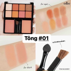 Set Phấn Mắt & Má Hồng ODBO 8 Ô Tông Cam Siêu Đẹp Eyeshadow And Blush Od1022 Thái Lan 20g