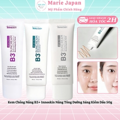 Kem Chống Nắng B3+ Innoskin Suncream SPF50+ PA++++ Dưỡng Sáng Mờ Thâm Kiềm Dầu Hàn Quốc 50g