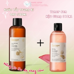 Combo Cocoon 2 Món 1 Nước Tẩy Trang Bí Đao 500ml + 1  Toner Sen  Hậu Giang 310ml