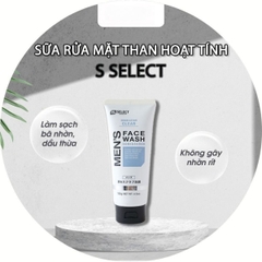 Sữa Rửa Mặt Nam S Select Có Hạt Chứa Than Hoạt Tính Tẩy Da Chết Sạch Sâu Loại Bỏ Bã Nhờn Nhật Bản 130g