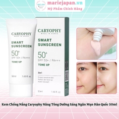 Kem Chống Nắng Caryophy Smart Sunscreen Tone Up Nâng Tông Dưỡng Sáng Ngăn Mụn Hàn Quốc 50ml