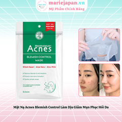 Mặt Nạ Acnes Blemish Control Mask Làm Dịu Giảm Mụn Phục Hồi Da Nhật Bản 65g (1 Gói /3 Miếng)