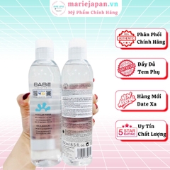 Nước Tẩy Trang BABE Essentials Prebiotic Micellar Water Làm Sạch Sâu Dịu Nhẹ Phù Hợp Mọi Loại Da 250ml