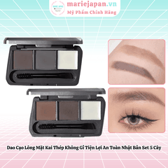 Bột Kẻ Chân Mày GOGO TALES 3 Ô Bền Màu Chống Thấm Nước Eyebrow Powder Kèm Cọ Vẽ 2 Đầu GT583
