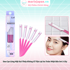 Dao Cạo Lông Mặt Kai S Select Beauty M 742 Thép Không Gỉ Tiện Lợi An Toàn Nhật Bản Set 5 Cây