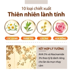 Toner Hoa Cúc AHA Milaganics Ngăn Mụn Giảm Dầu Chai 250ml