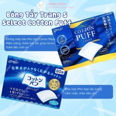 Bông Tẩy Trang S Select Cotton Puff Siêu Mềm Min Bông Tự Nhiên An Toàn Cho Da
