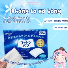 Bông Tẩy Trang S Select Cotton Puff Siêu Mềm Min Bông Tự Nhiên An Toàn Cho Da