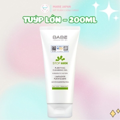 Sữa Rửa Mặt Babe Stop AKN Purifying Cleansing Gel Sạch Sâu Dịu Nhẹ Giảm Mụn Tây Ban Nha