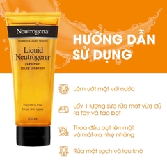 Sữa Rửa Mặt Neutrogena Liquid Pure Mild Facial Cleaner Dịu Nhẹ Dành Cho Mọi Loại Da 100ml