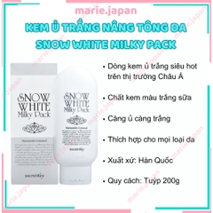Kem Ủ Trắng Secret Key Snow White Milky Pack Hộp 200g
