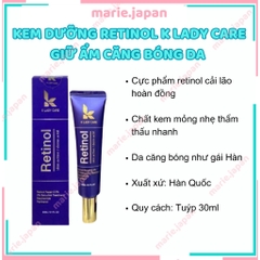 Kem Dưỡng Retinol K Lady Care Giữ Ẩm Căng Bóng Da Hàn Quốc 30ml