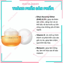 Kem Dưỡng Trắng Da Làm Mờ Đốm Nâu LANEIGE Radian-C Cream - Minisize 10ml
