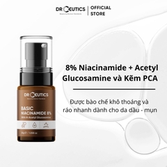 Serum DrCeutics B3 Basic Niacinamide 8% Sáng Da Mờ Thâm Kiềm Dầu Phù Hợp Cho Da Dầu Mụn - Chai 30g