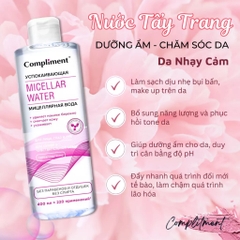 Nước Tẩy Trang Compliment Sạch Sâu Dịu Nhẹ Phù Hợp Mọi Loại Da Micellar Water 400ml