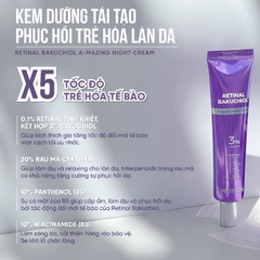 Kem Dưỡng Pretty Skin Retinal Bakuchiol A-Mazing Night Cream Dưỡng Trắng Phục Hồi Tái Tạo Trẻ Hóa Da Giảm Nếp Nhăn 10ml