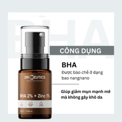 Serum DrCeutics BHA 2%+ Zinc 1% Hỗ Trợ Giảm Mụn Kiểm Soát Dầu Nhờn Phục Hồi Da - Chai 30g