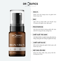 Serum DrCeutics BHA 2%+ Zinc 1% Hỗ Trợ Giảm Mụn Kiểm Soát Dầu Nhờn Phục Hồi Da - Chai 30g
