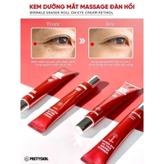 Kem Mắt Pretty Skin Wrinkle Eraser Roll On Eye Cream Retinol Dưỡng Sáng Giảm Thâm Quầng Mắt Làm Mờ Nếp Nhăn Hàn Quốc 30ml