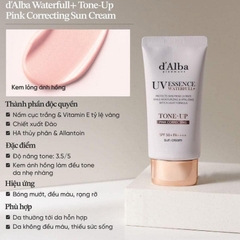Kem Chống Nắng D’Alba UV Essence Waterfull+ Tone Up  Dưỡng Ẩm Nâng Tông Chống Lão Hóa Hàn Quốc 50mL