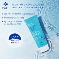 Kem Chống Nắng Phổ Rộng 5 Màng Lọc Vavi.u Collagen SPF50+ PA+++ 50ml Hàn Quốc