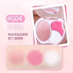 Bảng Má Hồng + Highlight 3 Ô Gogo Tales Tipsy Moment GT731 Dễ Tán Bám Màu Tốt Lên Màu Cực Xinh