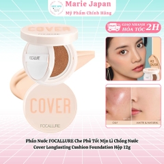 Phấn Nước FOCALLURE Che Phủ Tốt Mịn Lì Chống Nước Cover Longlasting Cushion Foundation Hộp 12g