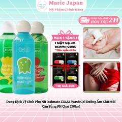[MUA 1 TẶNG 1][CHE TÊN] Dung Dịch Vệ Sinh Phụ Nữ Intimate ZIAJA Wash Gel DưỡngẨm KhửMùi CânBằng PH Chai 200ml-TẶNG 1MASK