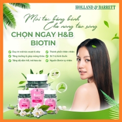 Viên Uống Holland & Barrett Biotin Hỗ Trợ Kích Mọc Tóc 120 Viên