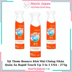 Xịt Thơm Bounce Khử Mùi Chống Nhăn Rapid Touch Up 3 in 1 USA - 275g