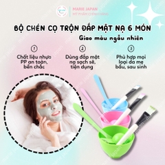 Bộ Chén Cọ Khuấy Trộn Đắp Mặt Nạ Bột - 6 Món