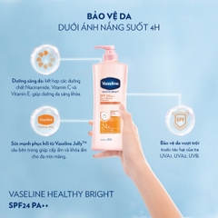 Dưỡng Thể Vaseline Healthy Bright 24X SPF24 Chai 350ml