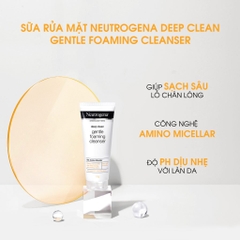 Sữa Rửa Mặt Neutrogena Dịu Nhẹ  Làm Sạch Sâu Da Nhạy Cảm Deep Clean Gentle Foaming - Tuýp Trắng 175g