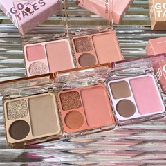 Bảng Phấn Mắt & Má 3 Ô GoGo Tales Nhũ Lì Bling Bling Bám Tốt Nhỏ Gọn Tiện Lợi Small Pocket GT614