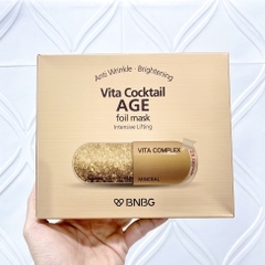Mặt Nạ BNBG Vita Cocktail Foil Mask Cấp Ẩm Phục Hồi Chống Lão Hóa Hộp 10 Miếng