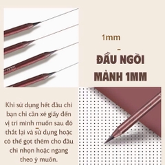 Chì Xé Kẻ Mày Hai Đầu WODWOD Phẩy Sợi Siêu Mảnh 1mm Chống Nước Lâu Trôi Makeup Chuyên Nghiệp